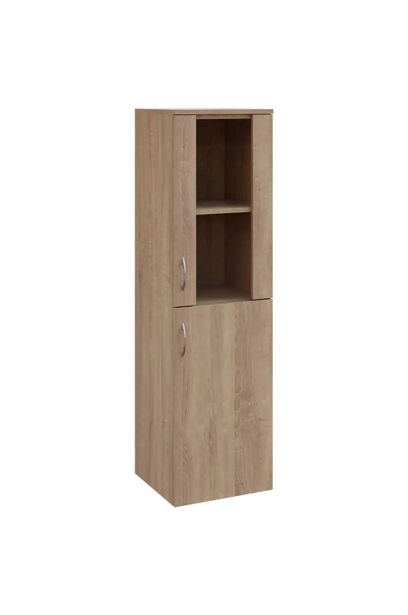 N 4 - 4DS kancelářská skříň, 1-dveřová/prosklená, pravá, 1450x400x400, dub bardolino